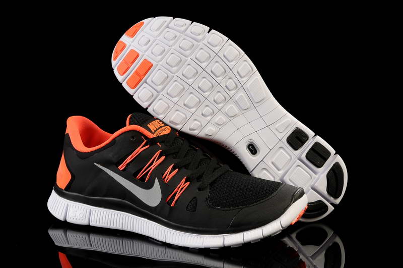 Nike Free Run 5.0 V2 Mens Running Shoes New Breathable Black Orange